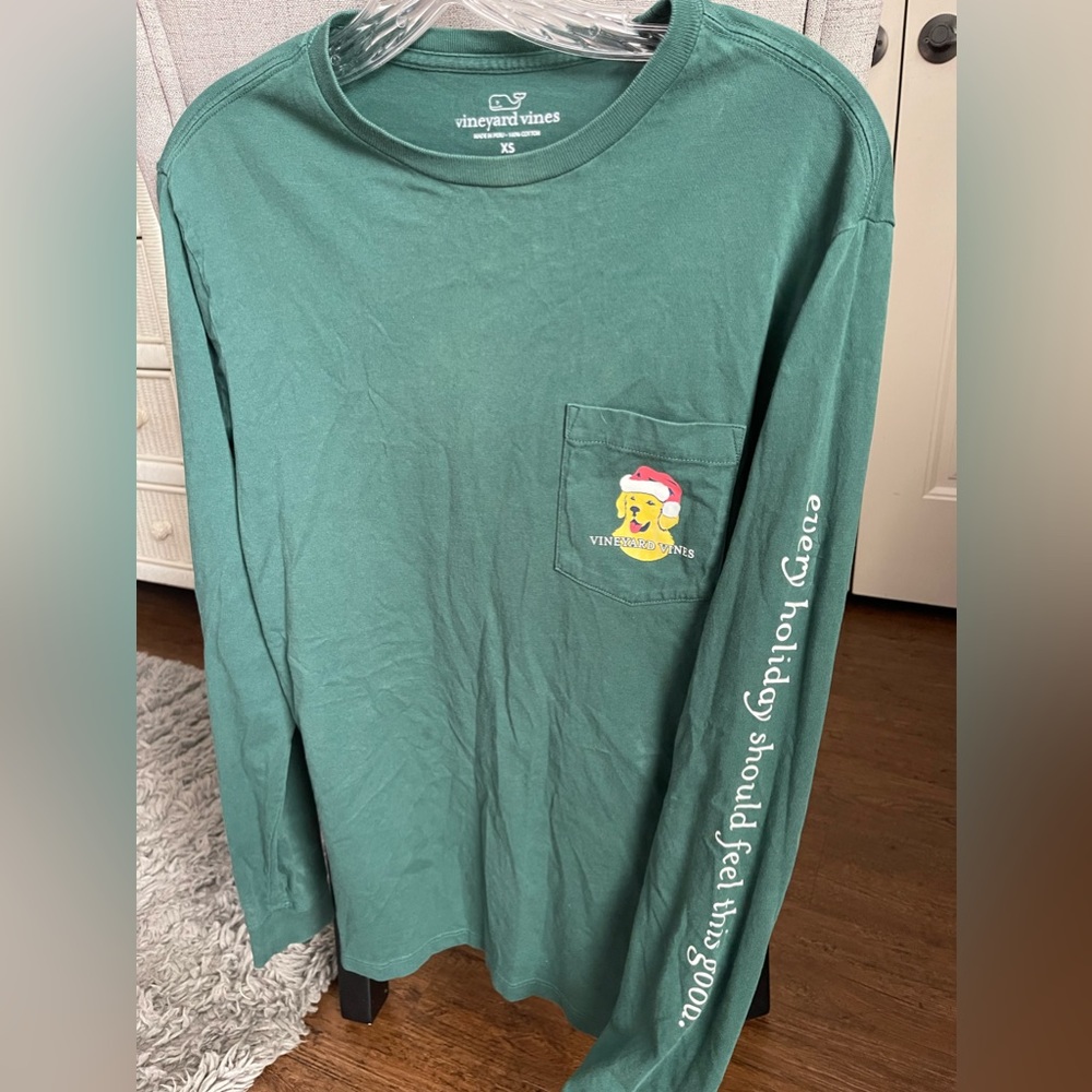 Vineyard Vines Holiday Green Long Sleeve Tee